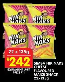 Shoprite Simba nik naks cheese flavoured maize snack offer