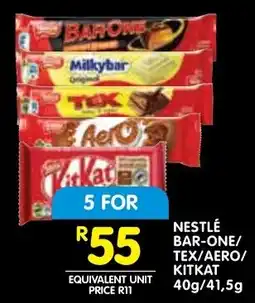 Shoprite Nestlé bar-one/ tex/ aero/ kitkat offer