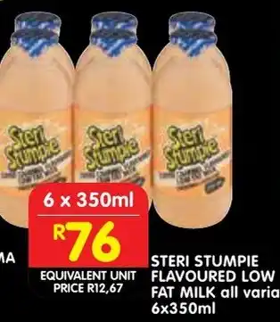 Shoprite Steri stumpie flavoured low fat milk offer