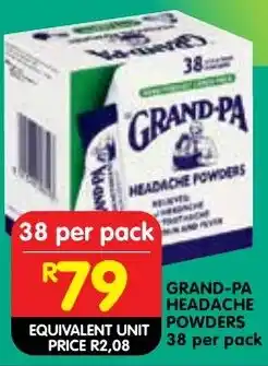 Shoprite Grand-pa headache powders offer