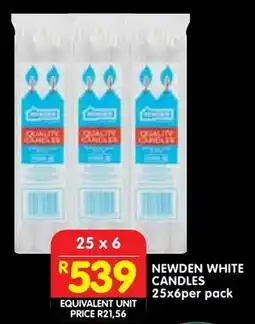 Shoprite Newden white candles offer