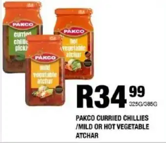 Take 'n Pay Pakco curried chillies/ mild or hot vegetable atchar offer