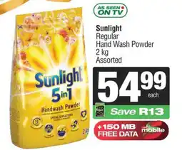 Spar Sunlight Regular Hand Wash Powder 2 kg offer