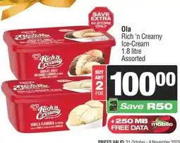 Spar OLA Rich 'n Creamy Ice Cream offer