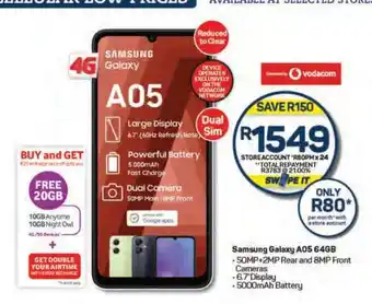Pick n Pay Samsung Galaxy A05 64GB offer