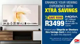 OK Furniture MORA 43 (109cm) 2K Full HD Smart LED TV 43D4N offer