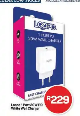 Pick n Pay Loopd 1 Port 20W PD White Wall Charger offer
