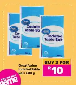 Game Great Value Iodated Table Salt 500 g offer