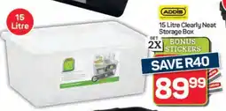 Pick n Pay Hypermarket ADDIS 15 Litre Clearly Neat Storage Box offer