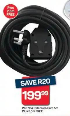 Pick n Pay Hypermarket PnP 10A Extension Cord 5m offer