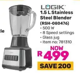 Game LÜGIK 1.5 L Stainless Steel Blender (RSH-080476) offer