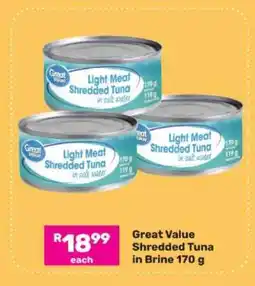 Game Great Value Shredded Tuna in Brine 170 g offer