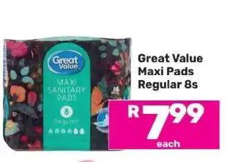 Game Great Value Maxi Pads Regular-8s offer