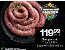 Checkers CHAMPIONSHIP BOEREWORS offer