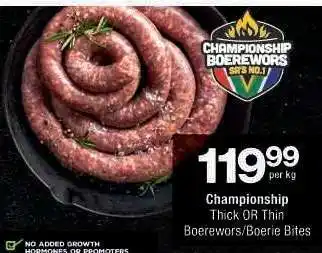 Checkers CHAMPIONSHIP BOEREWORS offer