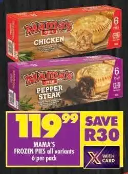 Shoprite MAMA'S FROZEN PIES all variants 6 per pack offer