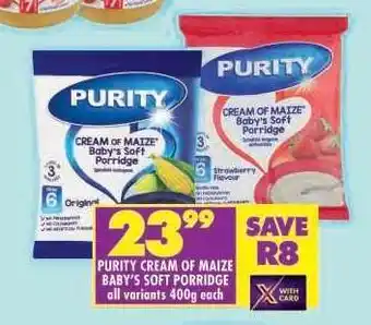 Shoprite Purity Cream of Maize Baby's Soft Porridge offer