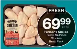 Checkers Farmer's Choice Fresh 16-Piece Chicken Braai Pack offer