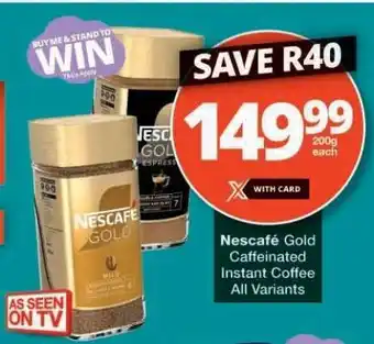 Checkers Nescafé Gold Caffeinated Instant Coffee offer