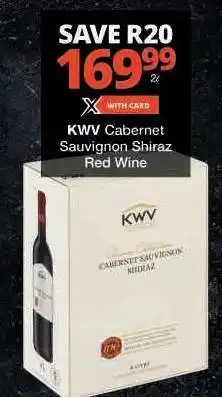 Checkers KWV Cabernet Sauvignon Shiraz Red Wine offer