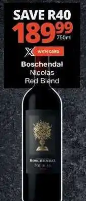Checkers Boschendal Nicolas Red Blend offer