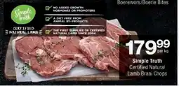 Checkers Simple Truth Certified Natural Lamb Braai Chops offer