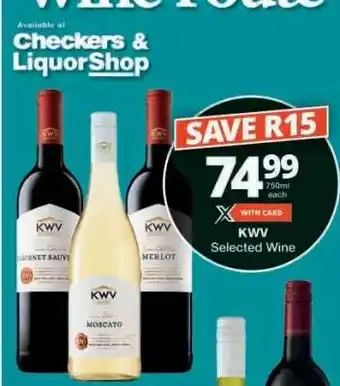 Checkers KWV Selected Wine offer