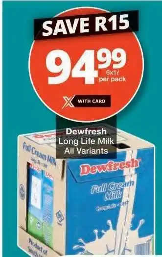Checkers Dewfresh Long Life Milk offer