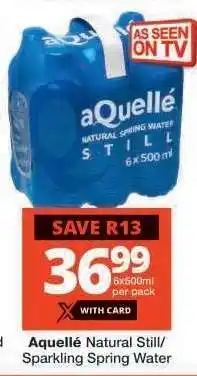 Checkers aQuellé Natural Still/Sparkling Spring Water offer