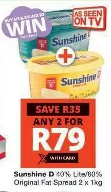 Checkers Sunshine D 40% Lite/60% Original Fat Spread offer