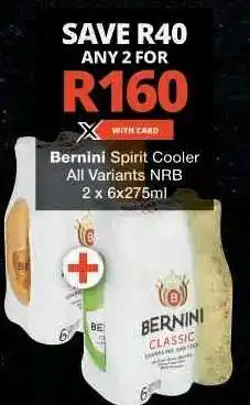 Checkers Bernini Spirit Cooler offer
