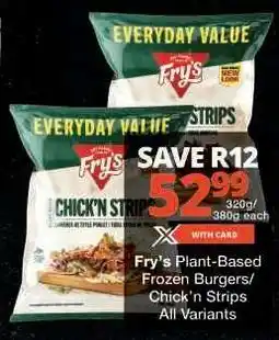 Checkers Fry's Plant-Based Frozen Burgers/Chick’n Strips offer