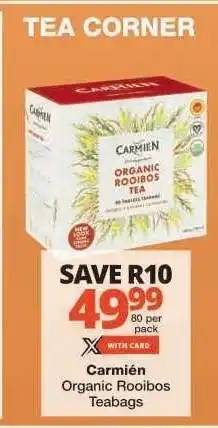 Checkers Carmièn Organic Rooibos Teabags offer