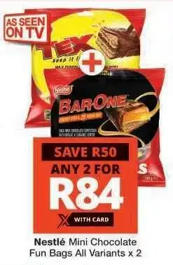 Checkers Nestlé Mini Chocolate Fun Bags All Variants x 2 offer