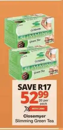 Checkers Closemeyer Slimming Green Tea offer