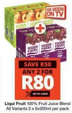 Checkers Liqui Fruit 100 % Fruit Juice Blend offer