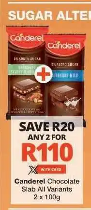 Checkers Canderel Chocolate Slab All Variants offer