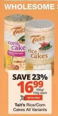 Checkers Tait's Rice/Corn Cakes All Variants offer