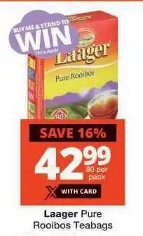 Checkers Laager Pure Rooibos Teabags offer