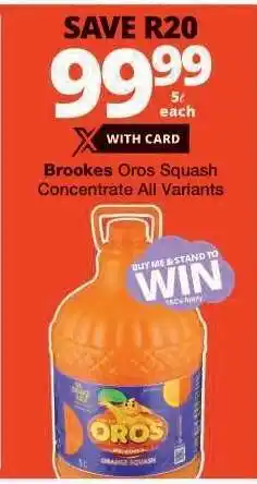 Checkers BROOKES OROS SQUASH CONCENTRATE all variants offer