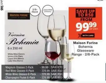 Checkers Maison Forine Bohemia Glassware Range offer