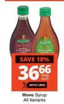 Checkers ILLOVO Syrup offer