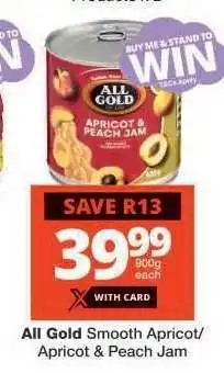 Checkers ALL GOLD SMOOTH APRICOT/APRICOT & PEACH JAM offer