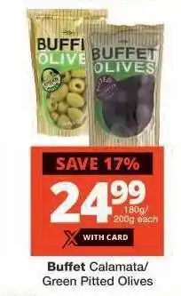 Checkers Buffet Calamata/Green Pitted Olives offer