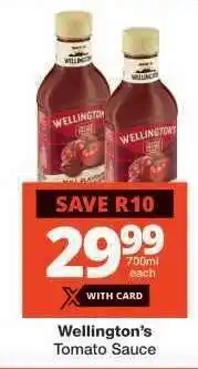 Checkers Wellington's Tomato Sauce offer