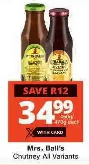 Checkers MRS. BALL'S CHUTNEY all variants offer