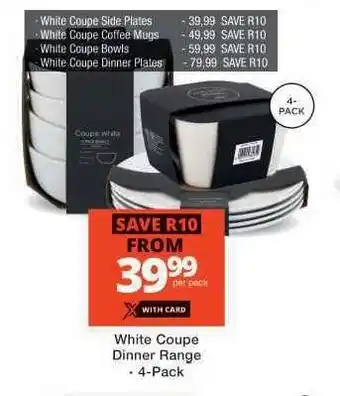 Checkers White Coupe Dinner Range - 4-Pack offer