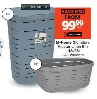 Checkers M-Home Signature Hipster Linen Bin offer