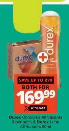 Checkers Durex Condoms and Lube offer