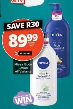 Checkers Nivea Body Lotion offer